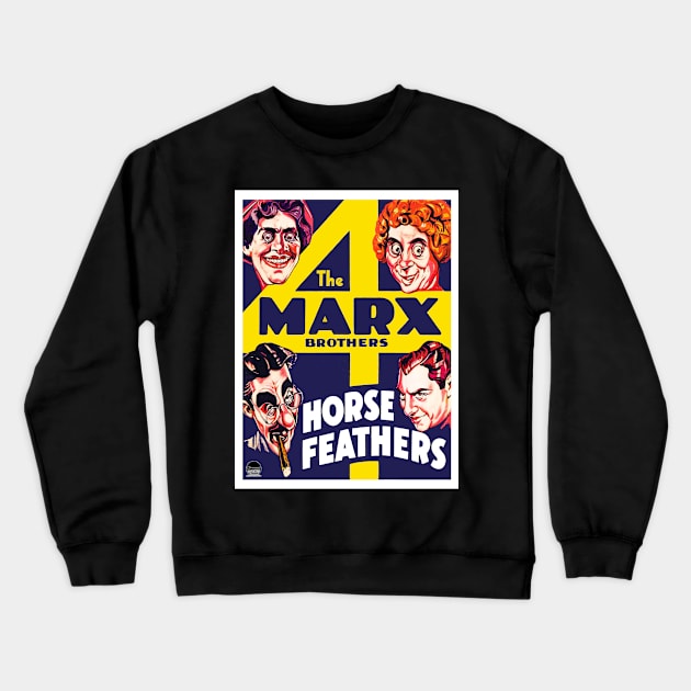 Horse Feathers - The Marx Bros. Crewneck Sweatshirt by RockettGraph1cs